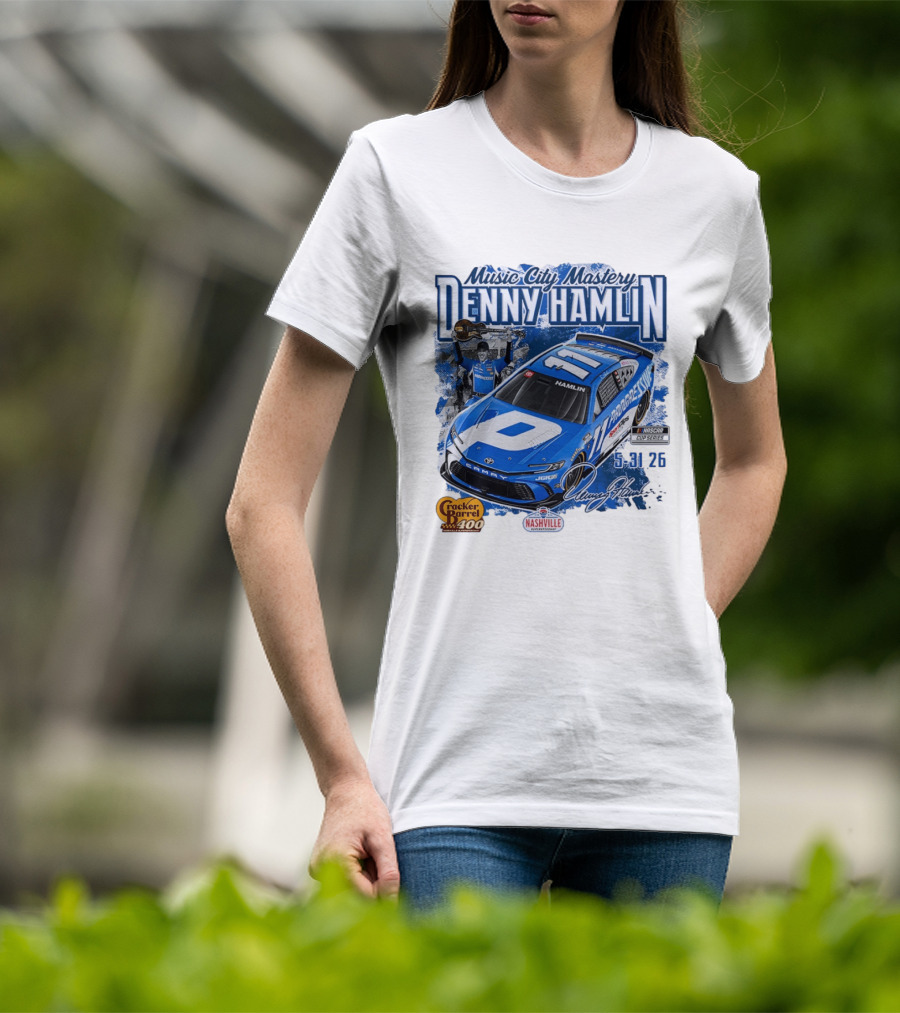 Music City Mastery Denny Hamlin Cracker Barrel 400 Nashville Superspeedway 2026 NASCAR Cup Series T-Shirt
