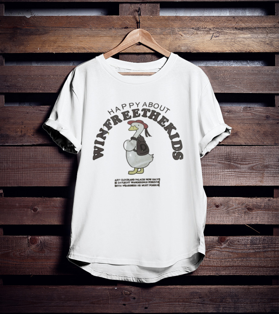 Happy About Winfreethekids Duck With Backpack T-Shirt