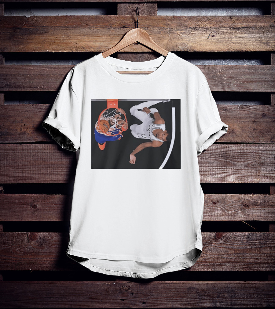 Jalen Brunson New York Knicks Victor Wembanyama San Antonio Spurs NBA Basketball Action T-Shirt