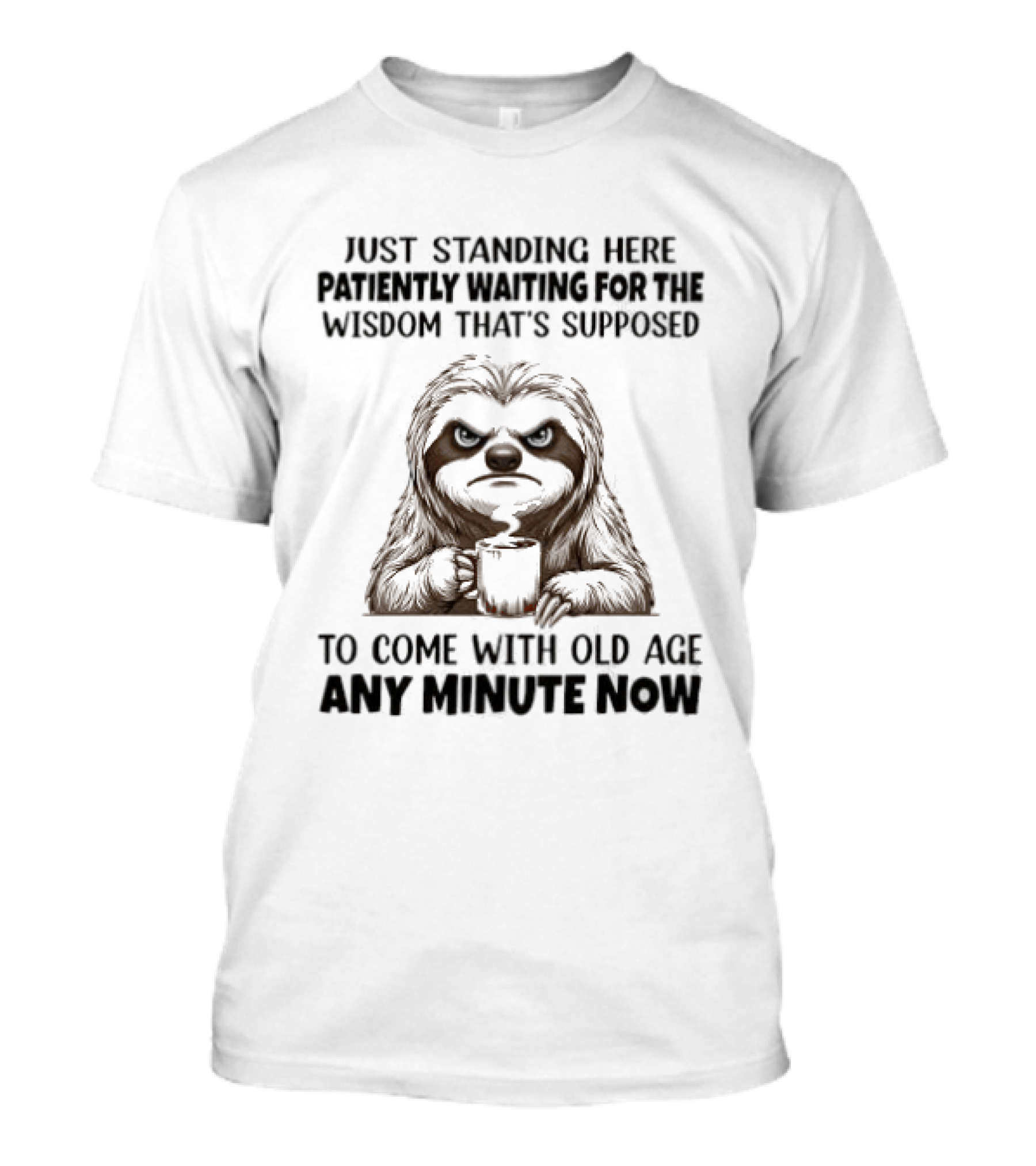 Just Standing Here Patiently Waiting For The Wisdom That's Supposed To Come With Old Age Any Minute Now T-Shirt