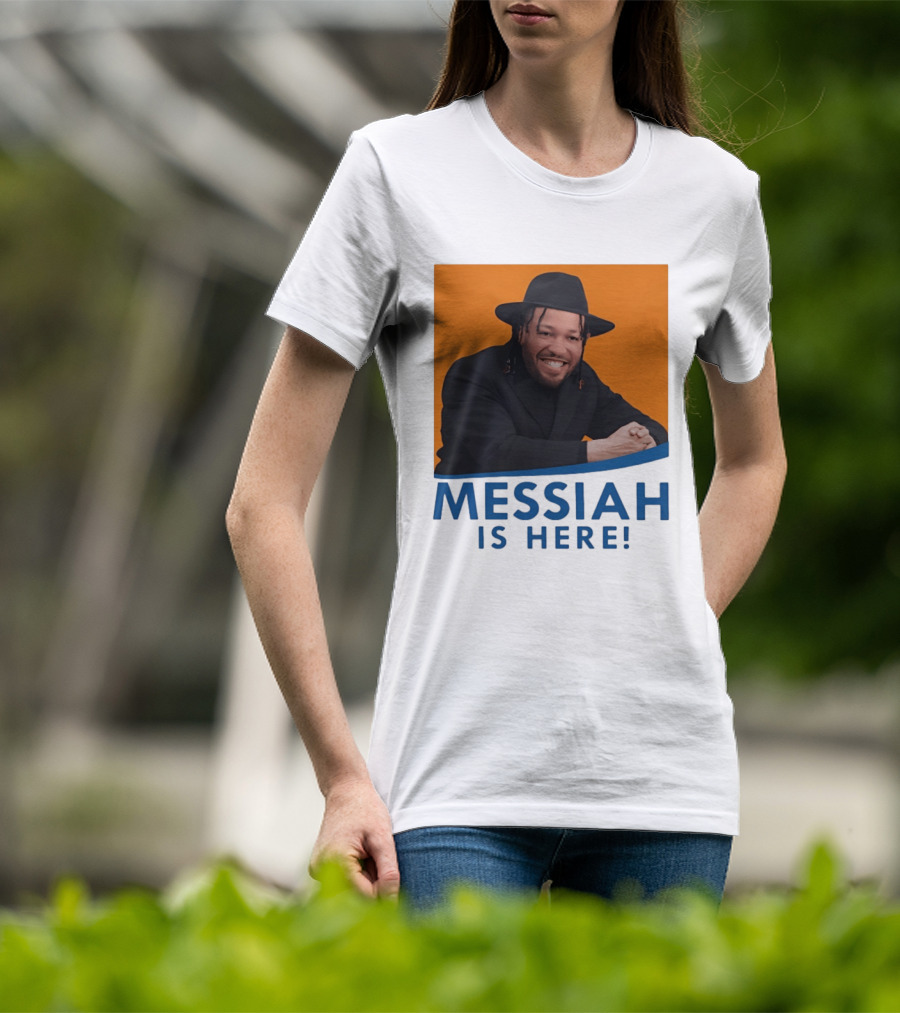 Jalen Brunson Nissim Black New York Knicks Messiah Is Here T-Shirt