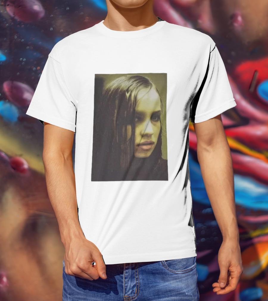 Raf Simons FW18 Christiane F Wet Hair Portrait Fashion T-Shirt