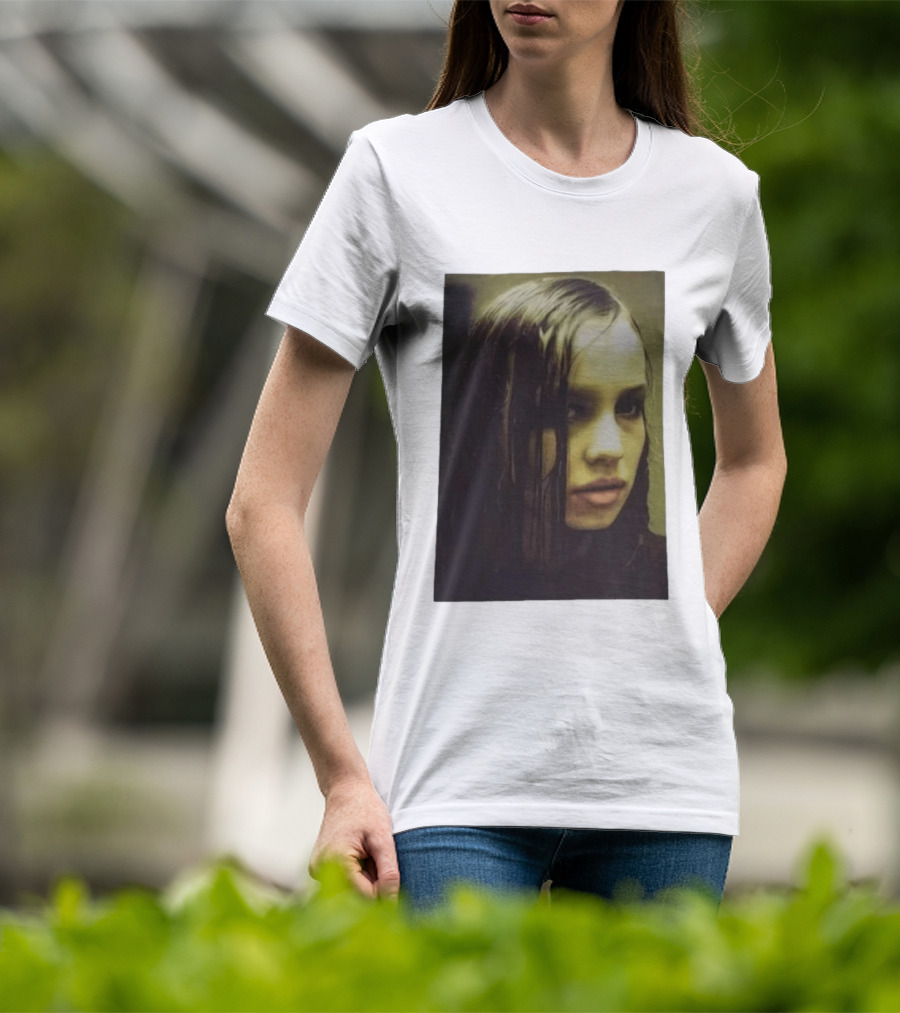 Raf Simons FW18 Christiane F Wet Hair Portrait Fashion T-Shirt