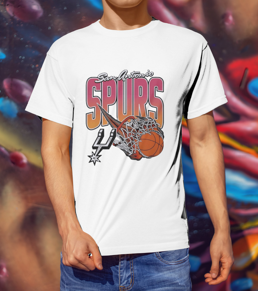 San Antonio Spurs Teal Basketball Explosion T-Shirt