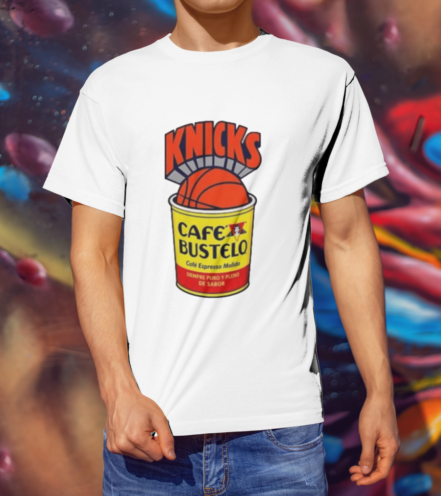 New York Knicks Cafe Bustelo Espresso Molido Basketball NBA T-Shirt