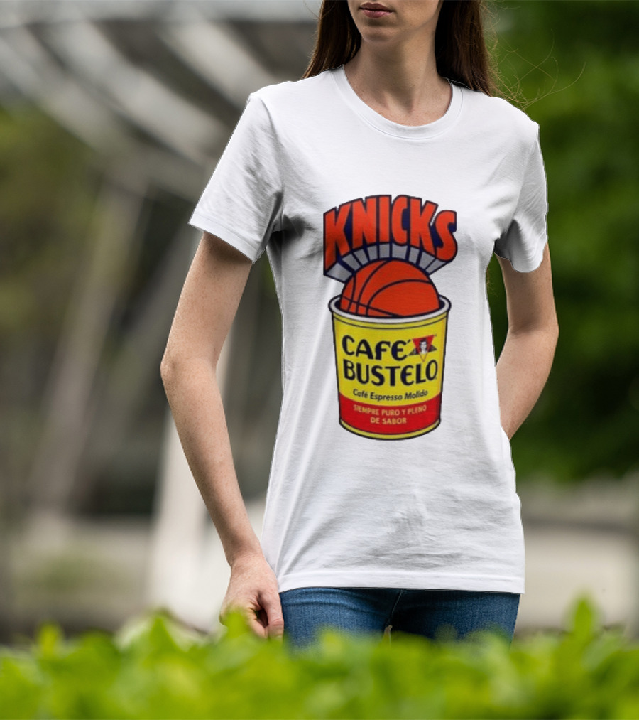 New York Knicks Cafe Bustelo Espresso Molido Basketball NBA T-Shirt