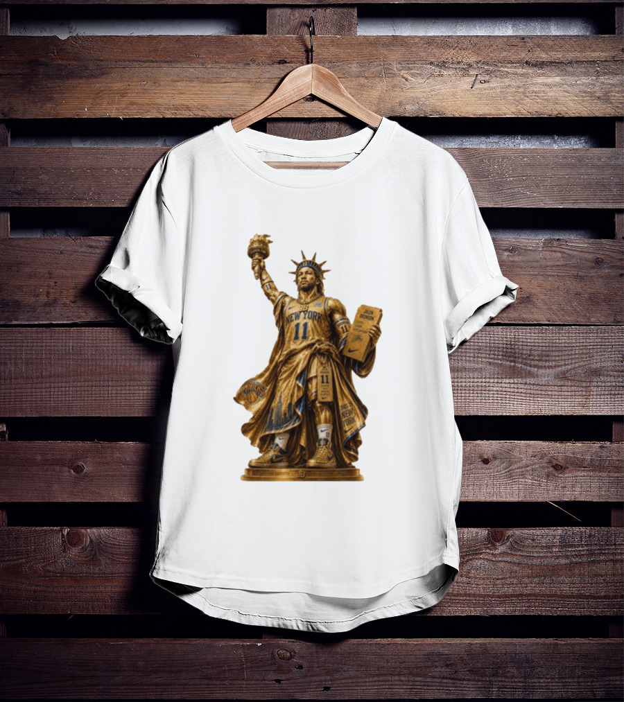 New York Knicks Jalen Brunson Statue Of Liberty Nike 11 Basketball Knicks T-Shirt