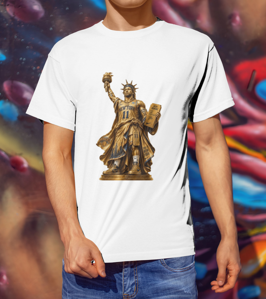 New York Knicks Jalen Brunson Statue Of Liberty Nike 11 Basketball Knicks T-Shirt