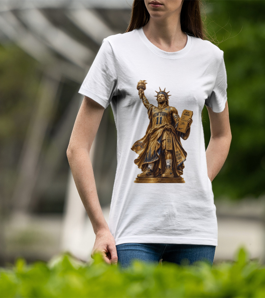 New York Knicks Jalen Brunson Statue Of Liberty Nike 11 Basketball Knicks T-Shirt