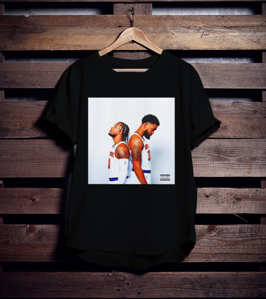 Knicks Basketball Players Brunson Towns Parental Advisory Album Cover T-Shirt