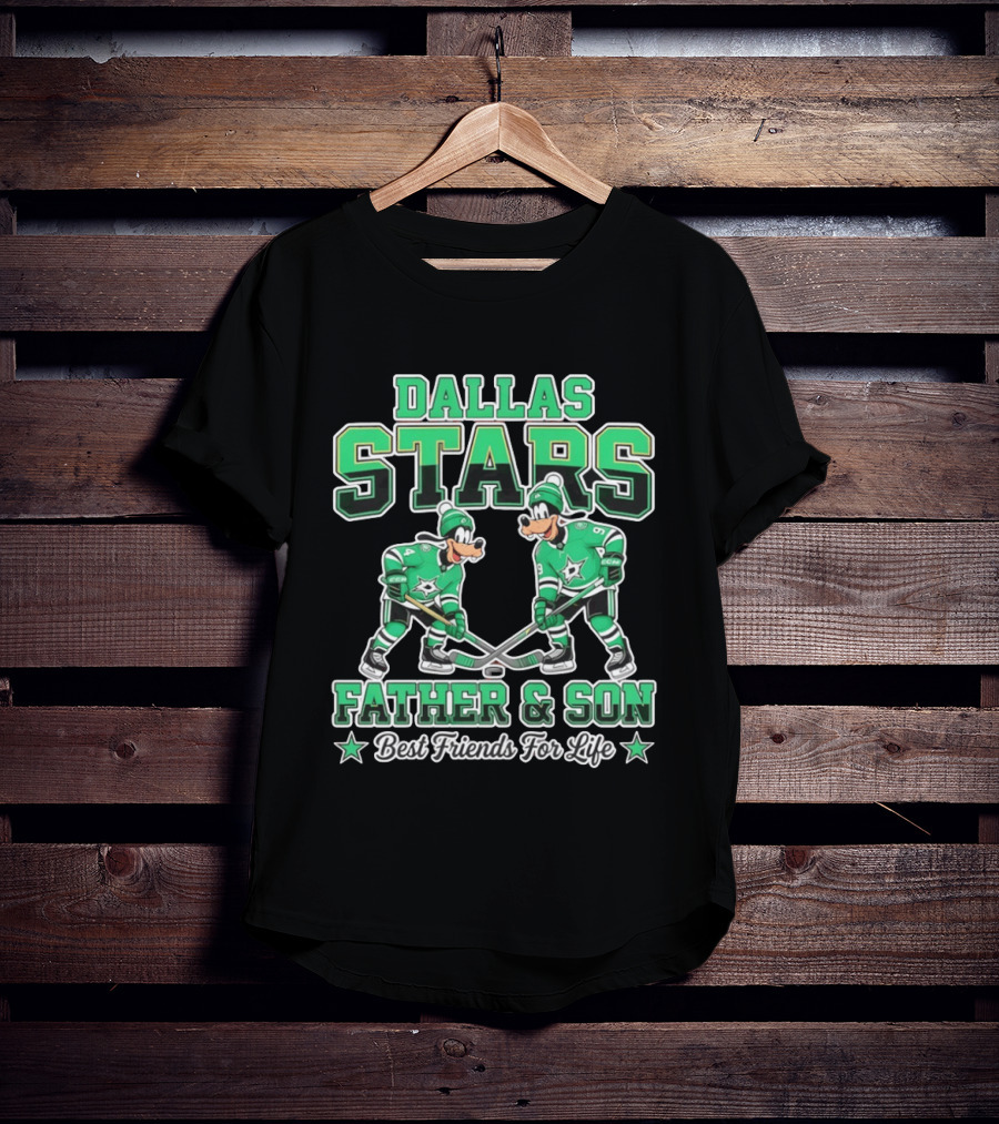 Dallas Stars Goofy Father And Son Best Friends For Life NHL Hockey Duo T-Shirt