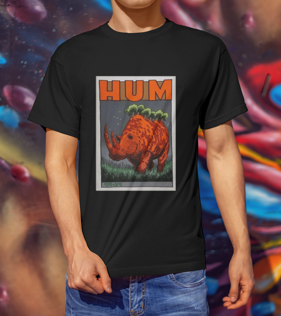 Hum Band 2025 2026 Tour With Rhino And Trees T-Shirt