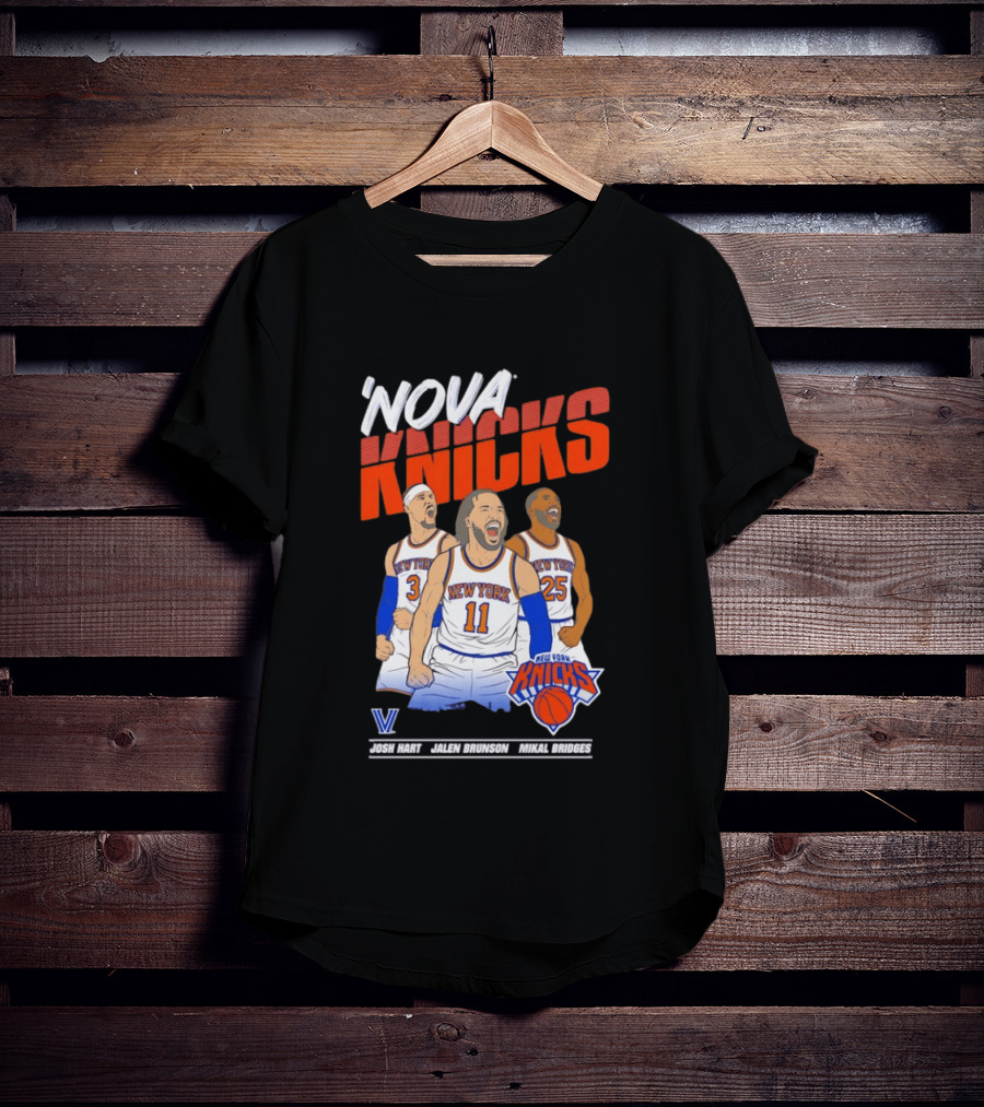 Nova Knicks Josh Hart Jalen Brunson Mikal Bridges New York NBA Basketball T-Shirt