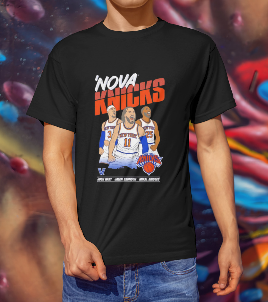 Nova Knicks Josh Hart Jalen Brunson Mikal Bridges New York NBA Basketball T-Shirt