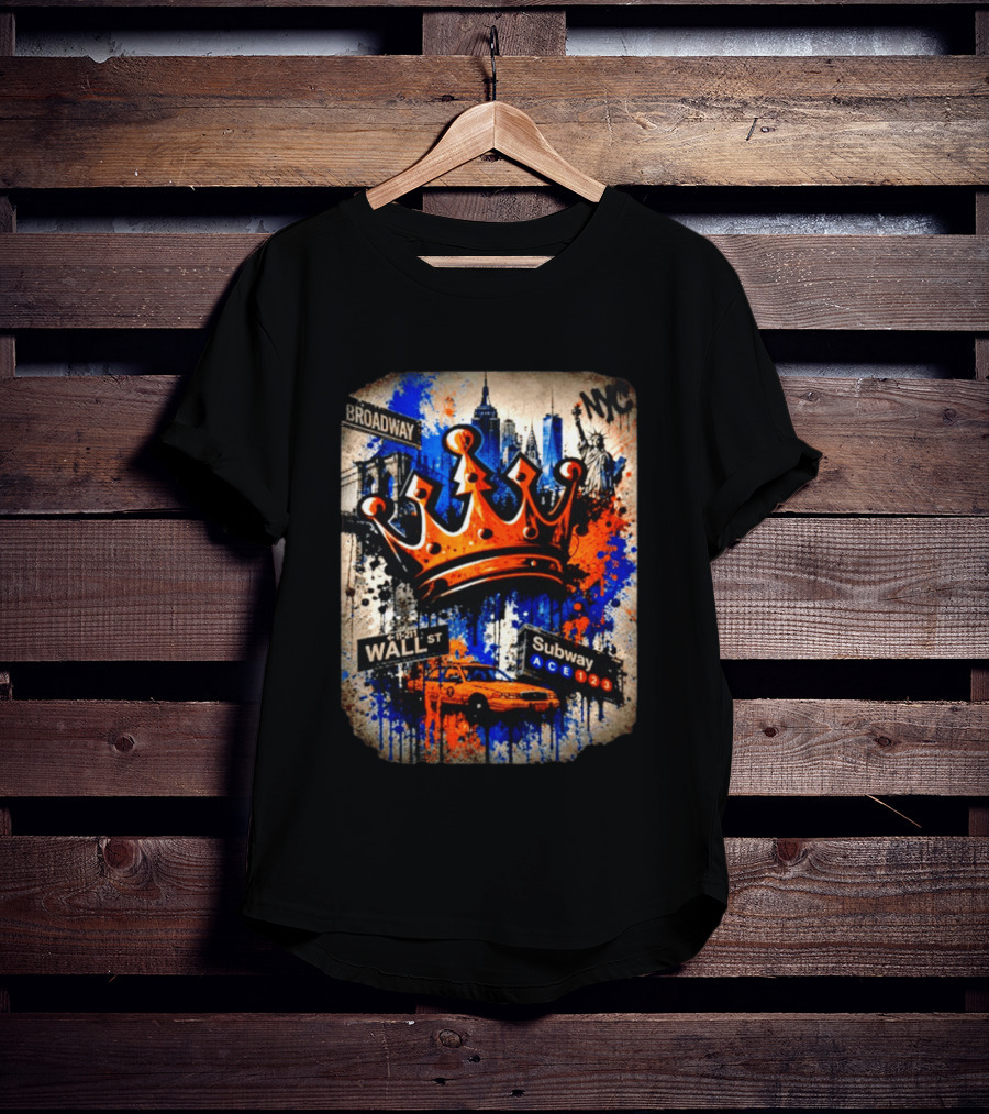 Broadway Wall St Subway NYC Crown Skyline Statue Graffiti T-Shirt