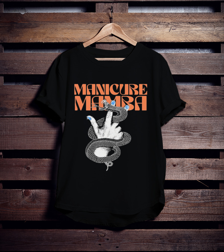 Manicure Mamba Snake Hand Nail Art With Gems T-Shirt