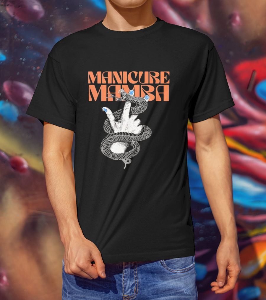 Manicure Mamba Snake Hand Nail Art With Gems T-Shirt