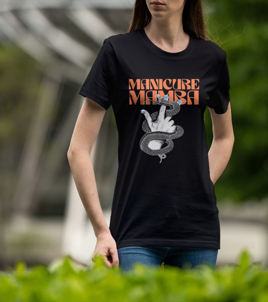 Manicure Mamba Snake Hand Nail Art With Gems T-Shirt