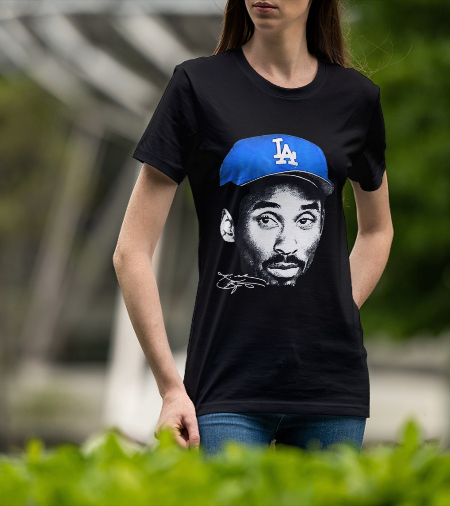 Kobe Bryant Iconic Los Angeles Dodgers LA Hat T-Shirt