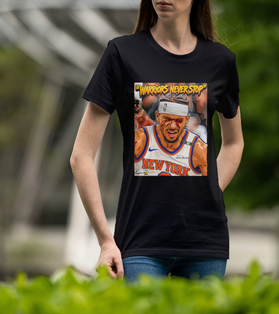 New York Knicks Josh Hart Warriors Never Stop Abu Dhabi Experience T-Shirt