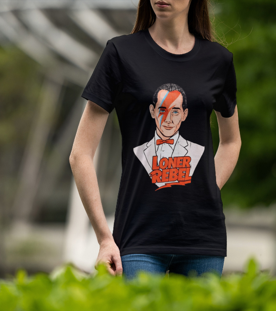 Pee Wee Herman David Bowie Aladdin Sane Loner Rebel Mashup Pop Culture T-Shirt