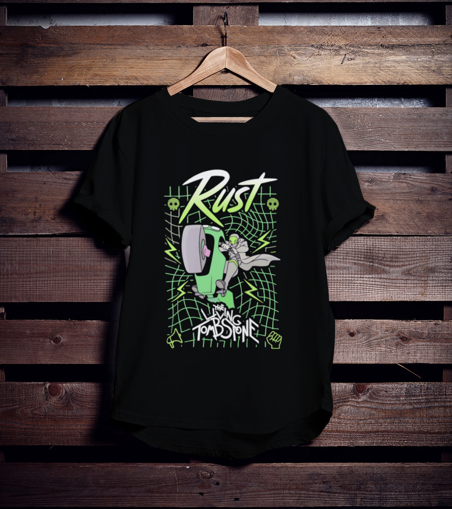 Rust The Living Tombstone Motorbike Adventure With Futuristic Neon T-Shirt