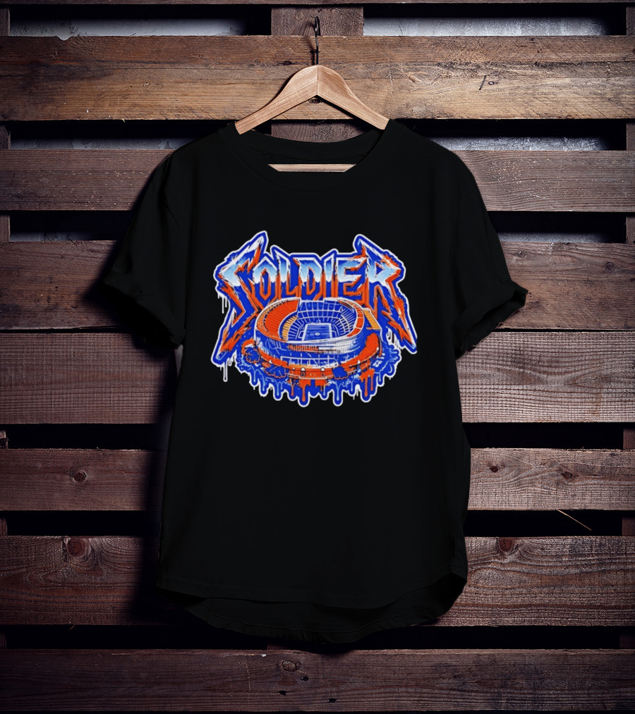 Chicago Bears Soldier Field Stadium Metal Font Drip Team Sports T-Shirt