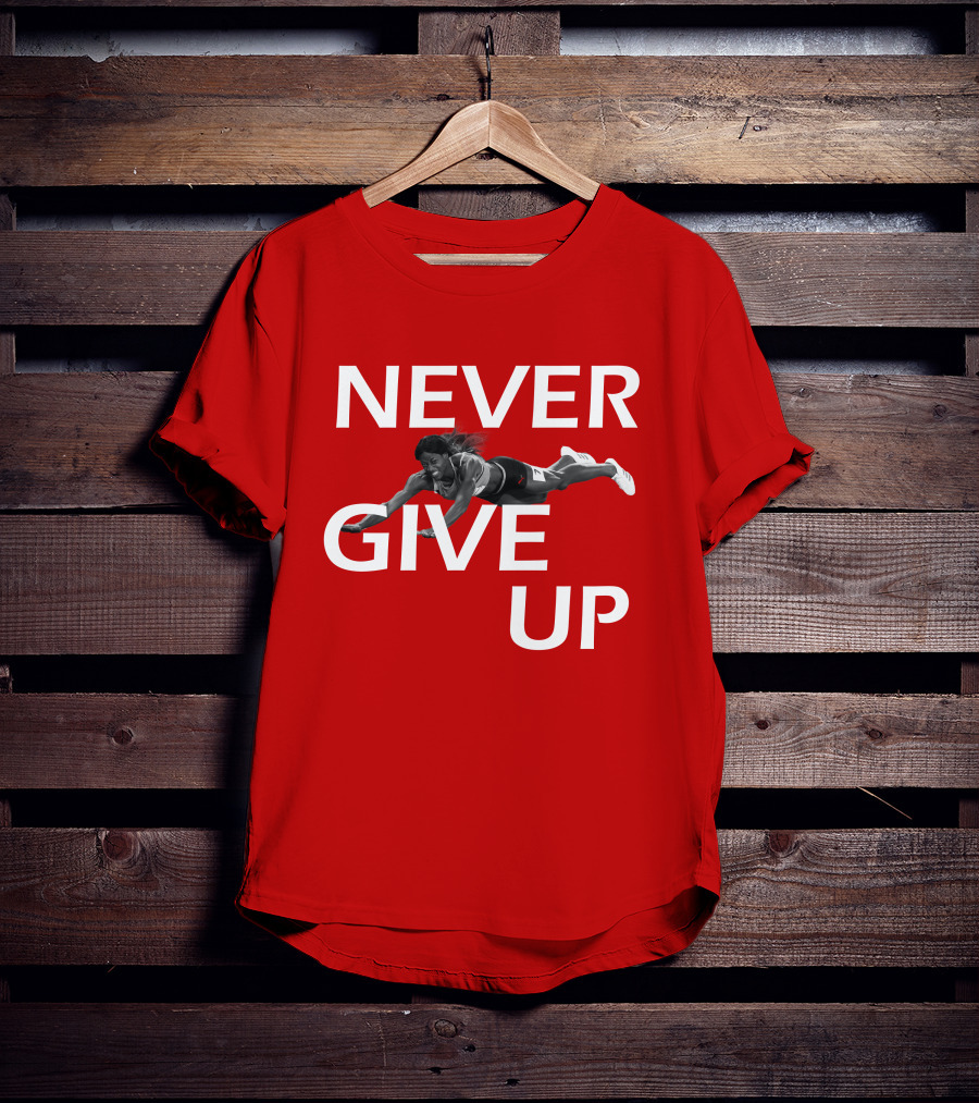 NEVER GIVE UP Shaunae Miller Jump Drive Determination T-Shirt
