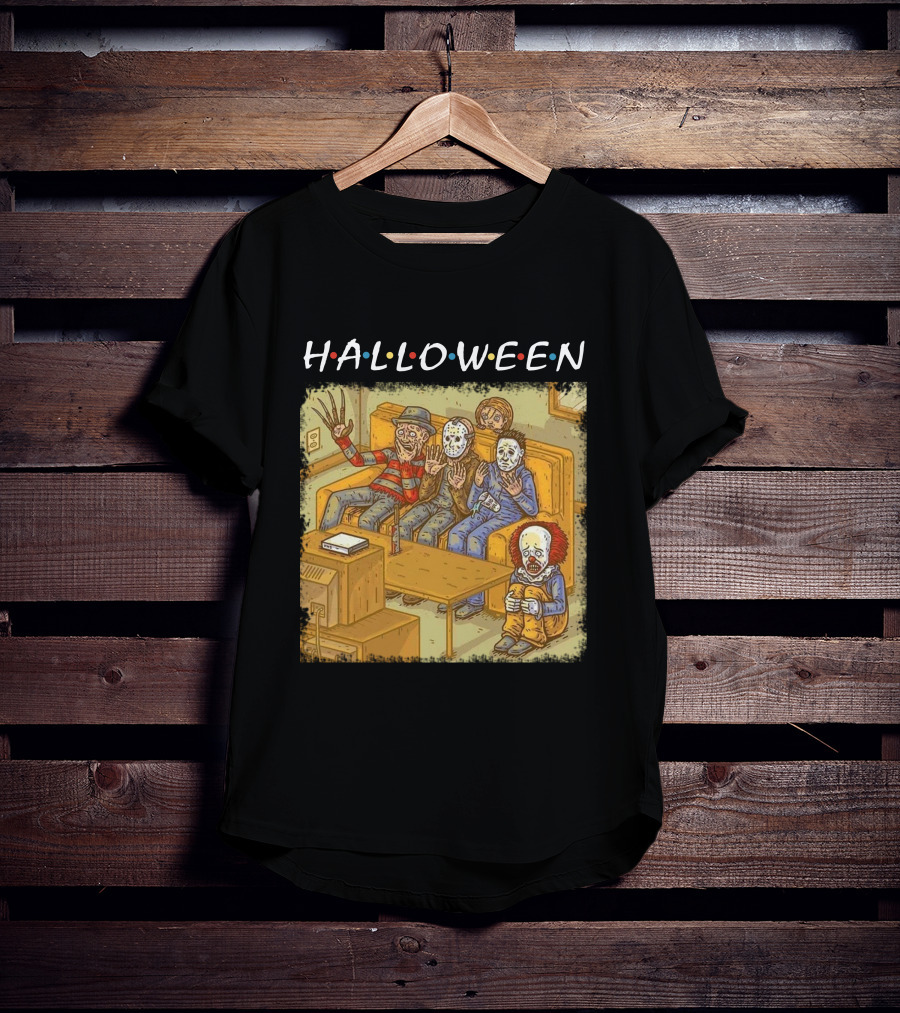 Halloween Horror Icons Relax On Couch T-Shirt