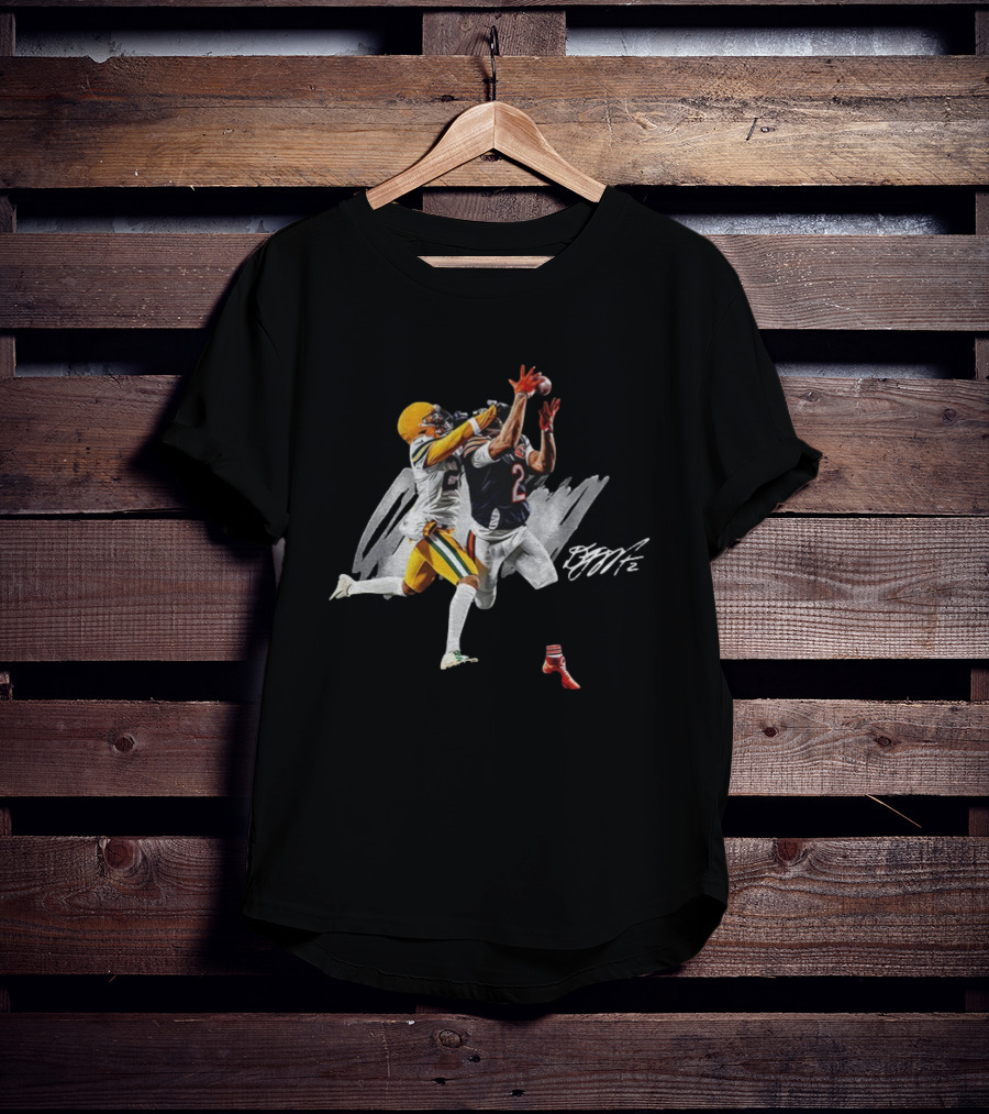 DJ Moore Night Night Chicago Green Bay Football Signature Game T-Shirt