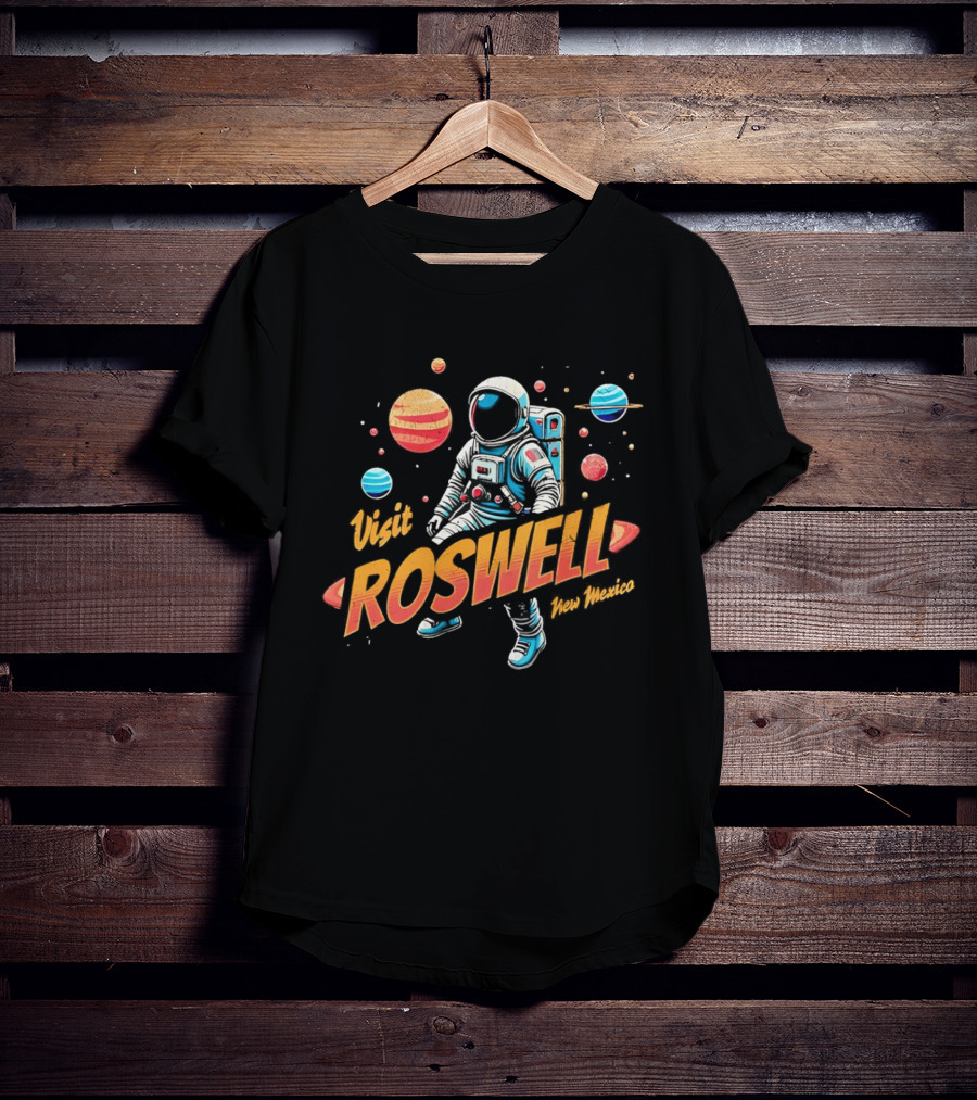 Visit Roswell New Mexico Astronaut Space Adventure Planets T-Shirt