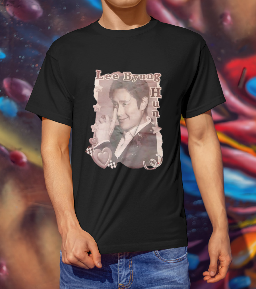 Lee Byung Hun Retro Aesthetic With Stars And Hearts T-Shirt