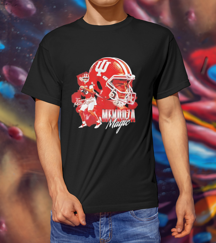Fernando Mendoza Indiana Mendoza Magic Football Player Collage T-Shirt
