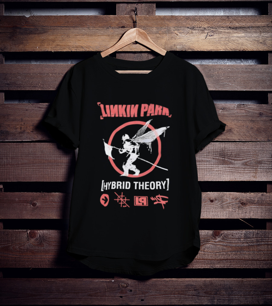 Linkin Park Hybrid Theory Soldier Icon Red Circle Japanese Text Elements T-Shirt