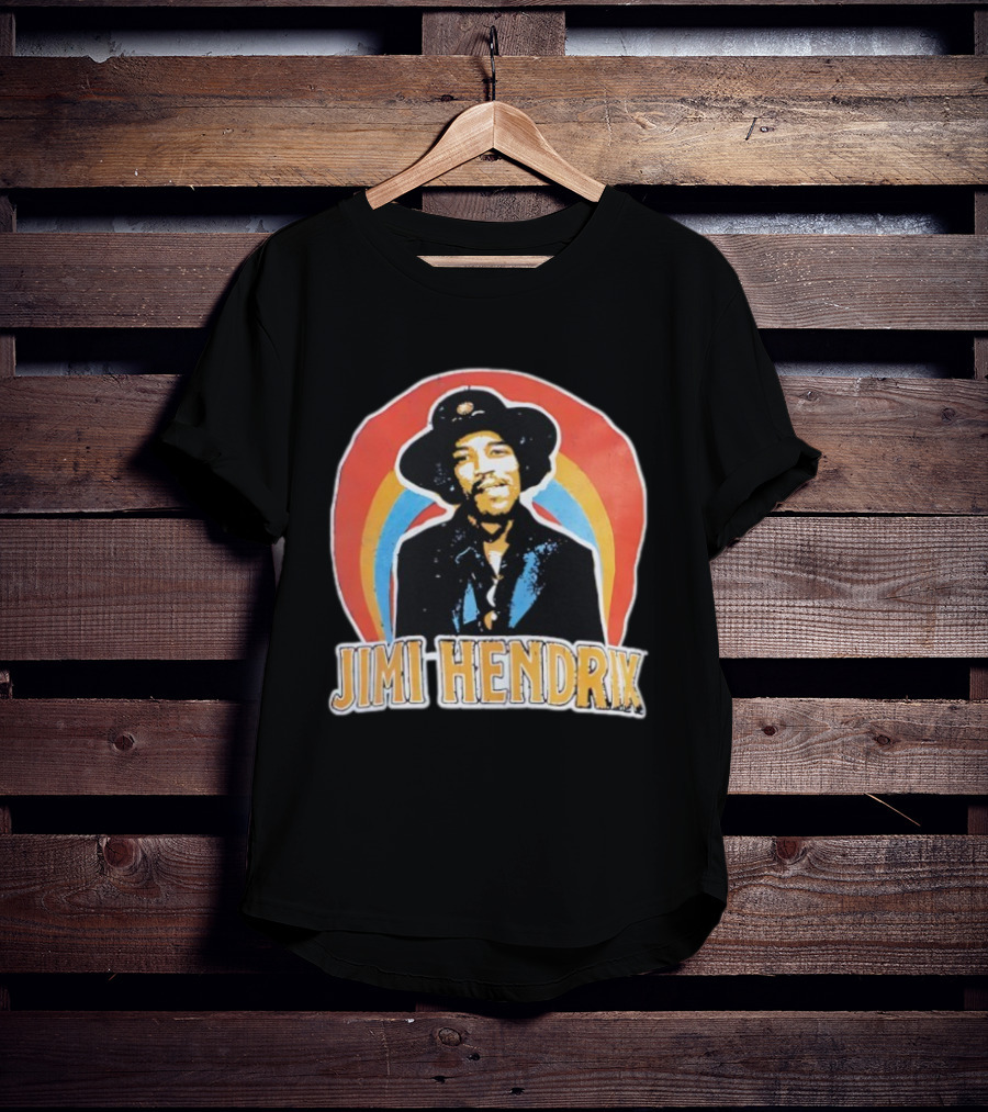 Jimi Hendrix Vintage Retro Rainbow Hat T-Shirt