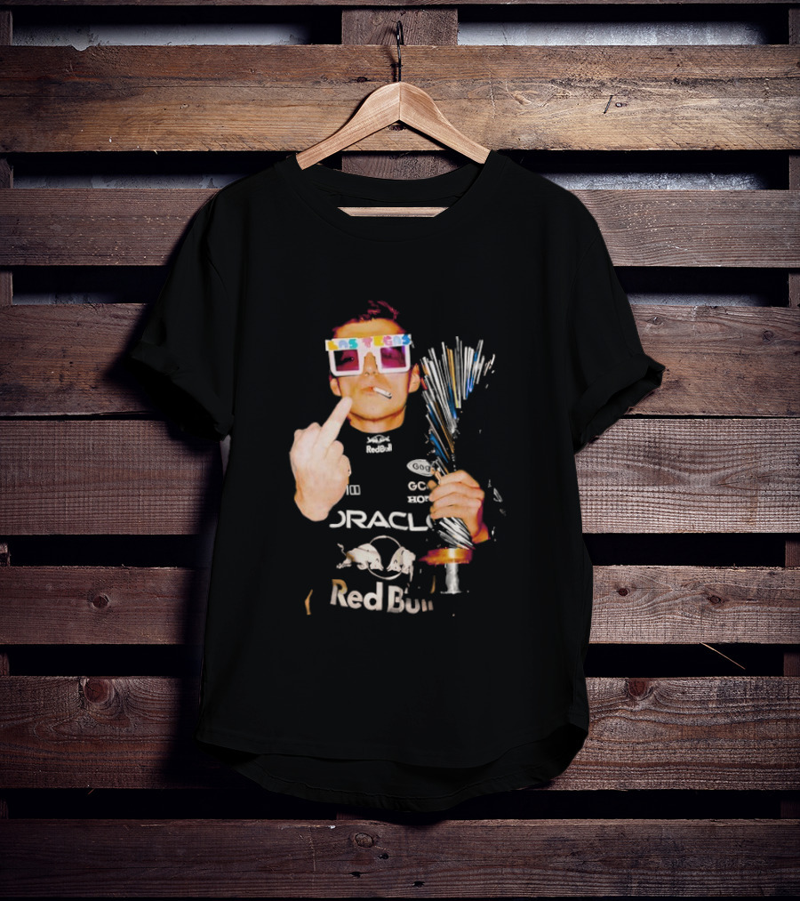 Max Verstappen Oracle Red Bull Pink Lego Sunglasses Middle Finger Las Vegas GP 2025 T-Shirt