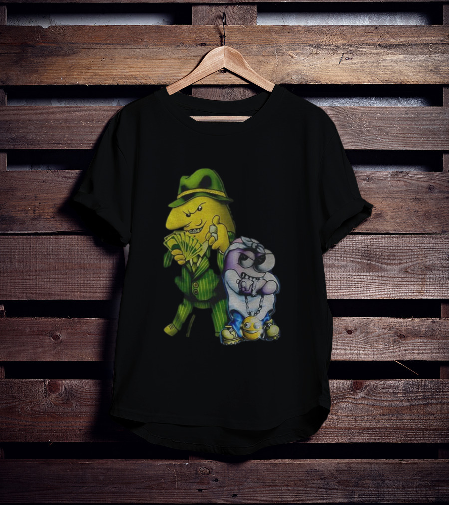 Pim And Charlie Cartoon Money And Chains Gangster Style T-Shirt