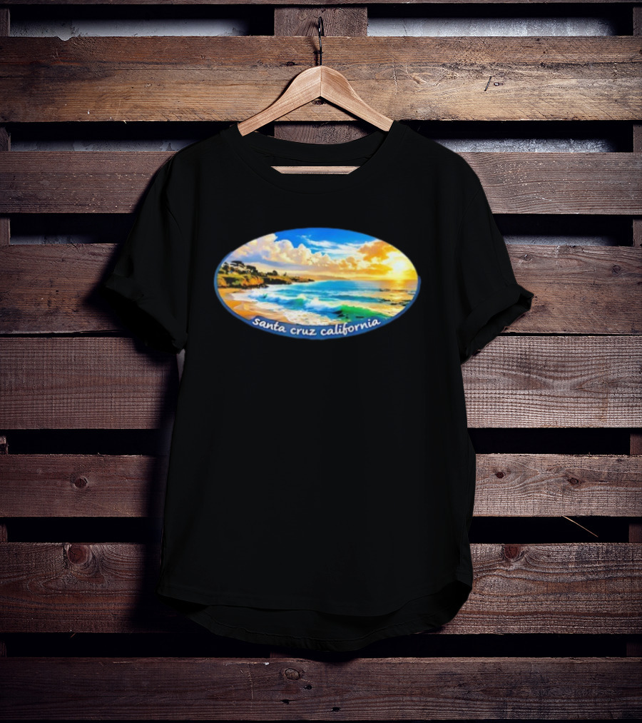 Ocean Coastal Scene Santa Cruz California Sunset T-Shirt
