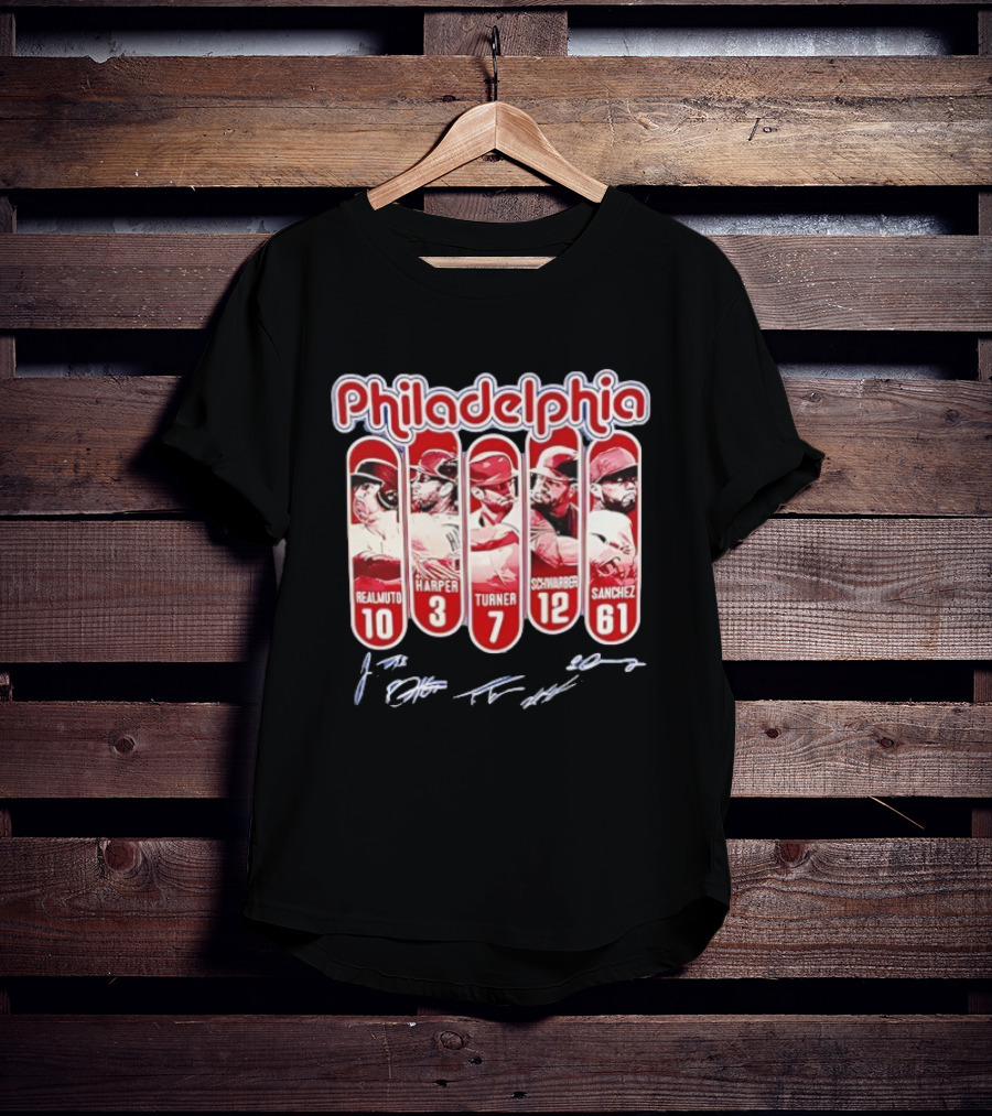 Philadelphia Phillies Realmuto Harper Turner Schwarber Sanchez Signatures T-Shirt