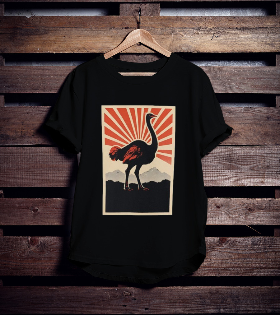 Ostrich Vintage Sunrise Silhouette T-Shirt
