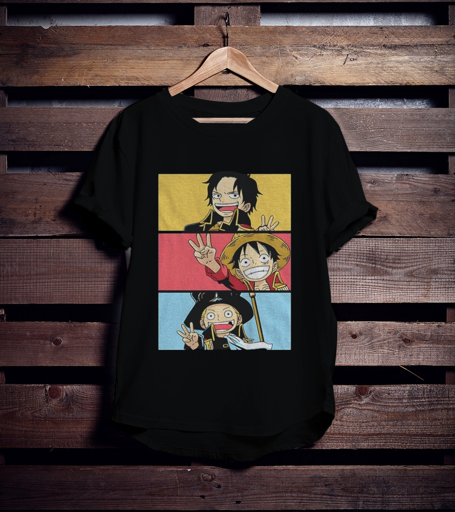 Straw Hat Pirates Luffy Ace Sabo Iwara One Piece Manga Brothers Japanese T-Shirt