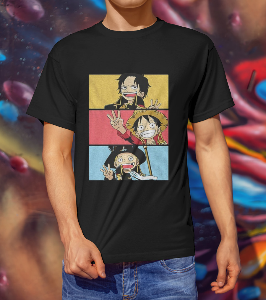 Straw Hat Pirates Luffy Ace Sabo Iwara One Piece Manga Brothers Japanese T-Shirt