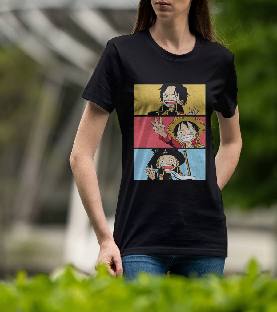 Straw Hat Pirates Luffy Ace Sabo Iwara One Piece Manga Brothers Japanese T-Shirt