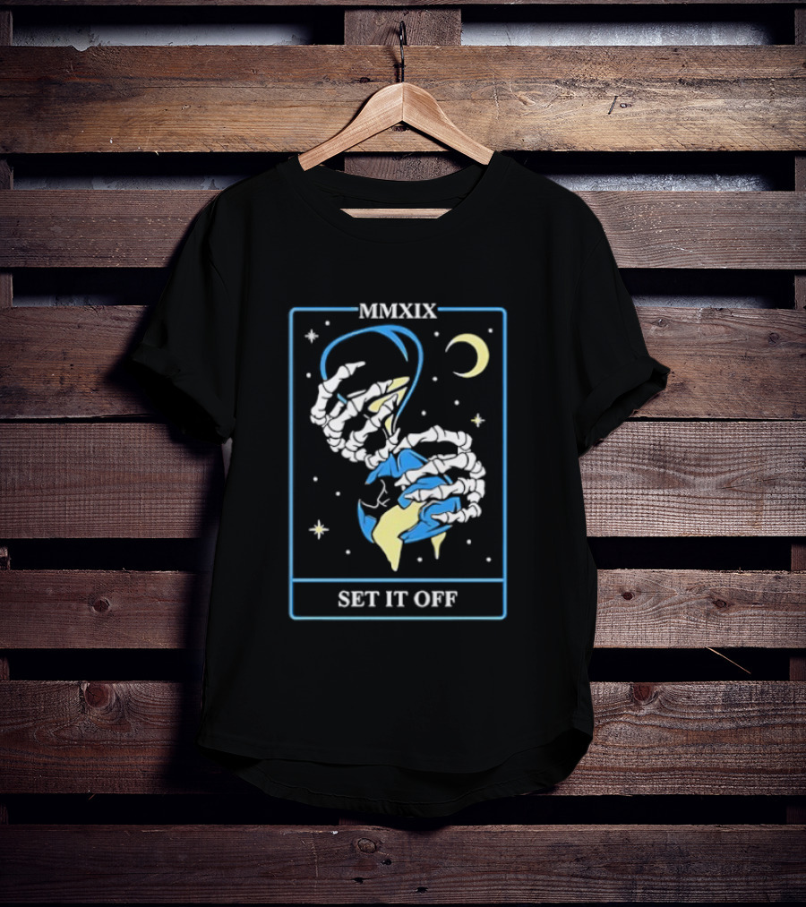 Set It Off Skeleton Hand MMXIX Moon And Stars T-Shirt