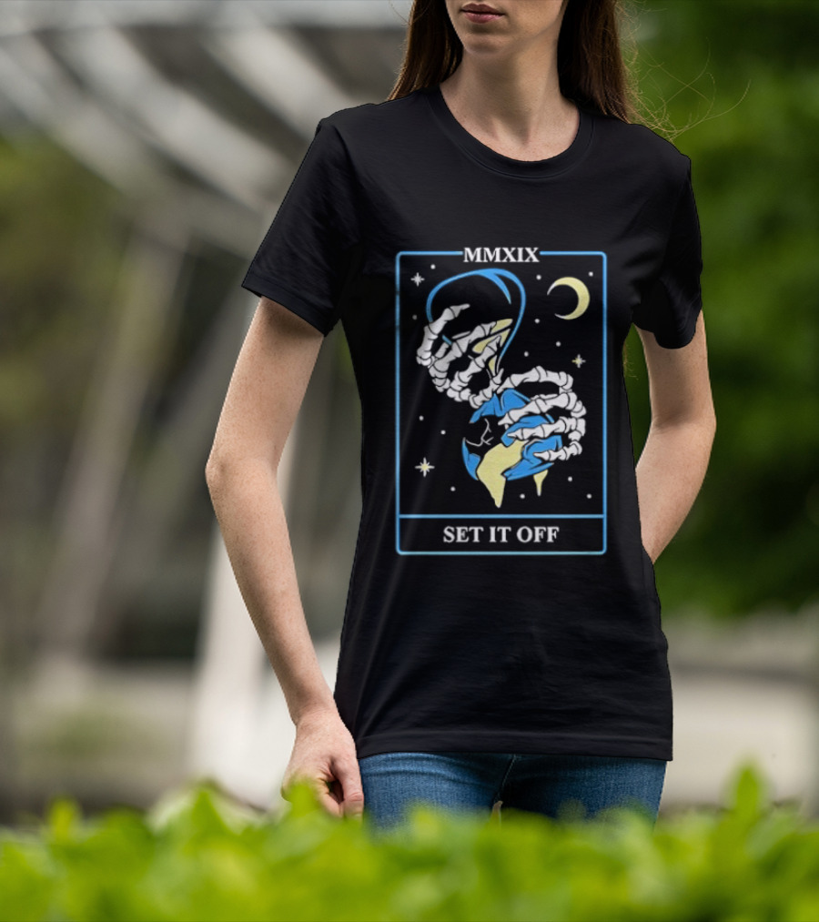 Set It Off Skeleton Hand MMXIX Moon And Stars T-Shirt