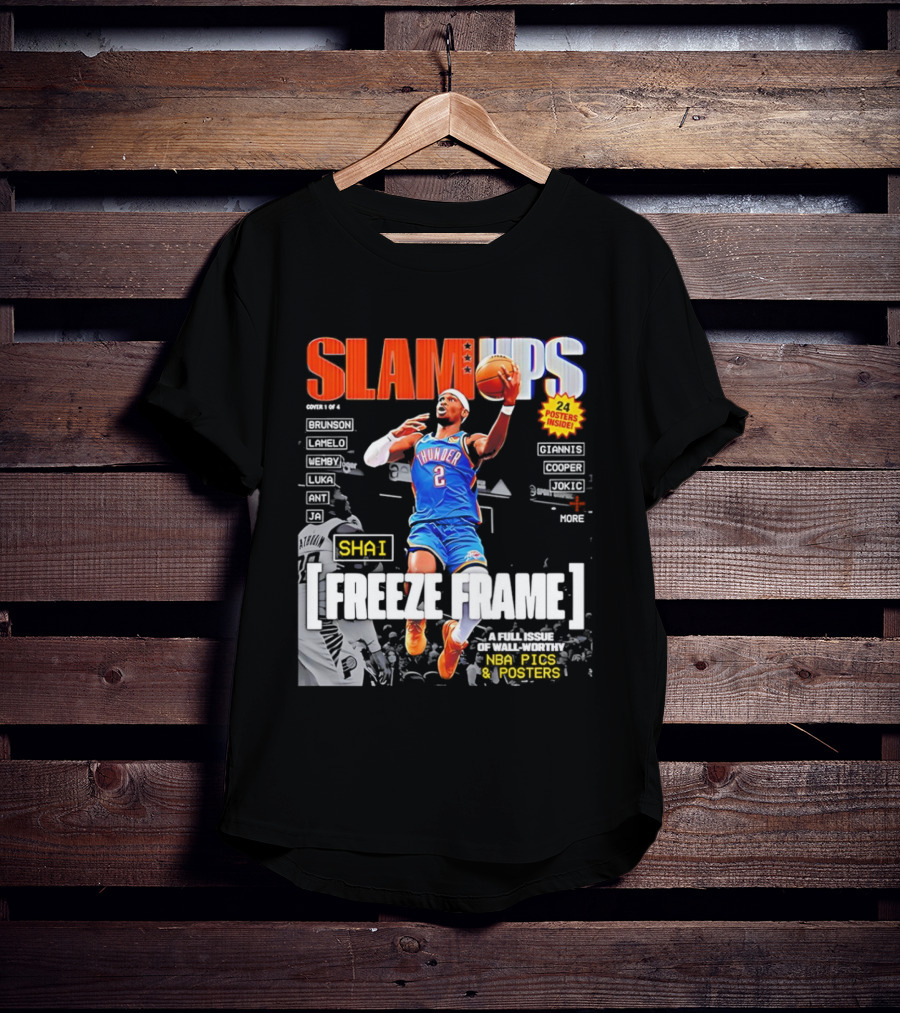 SLAM Ups Shai Gilgeous Alexander Freeze Frame Thunder NBA Picks S T-Shirt