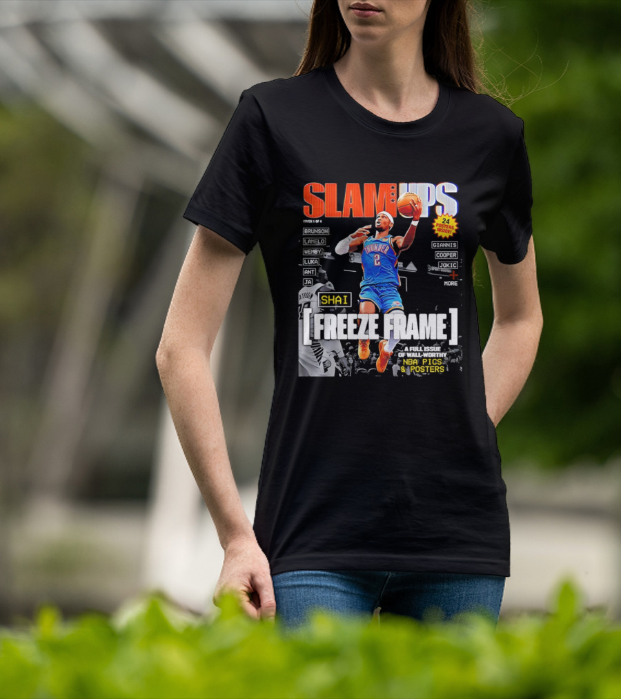 SLAM Ups Shai Gilgeous Alexander Freeze Frame Thunder NBA Picks S T-Shirt
