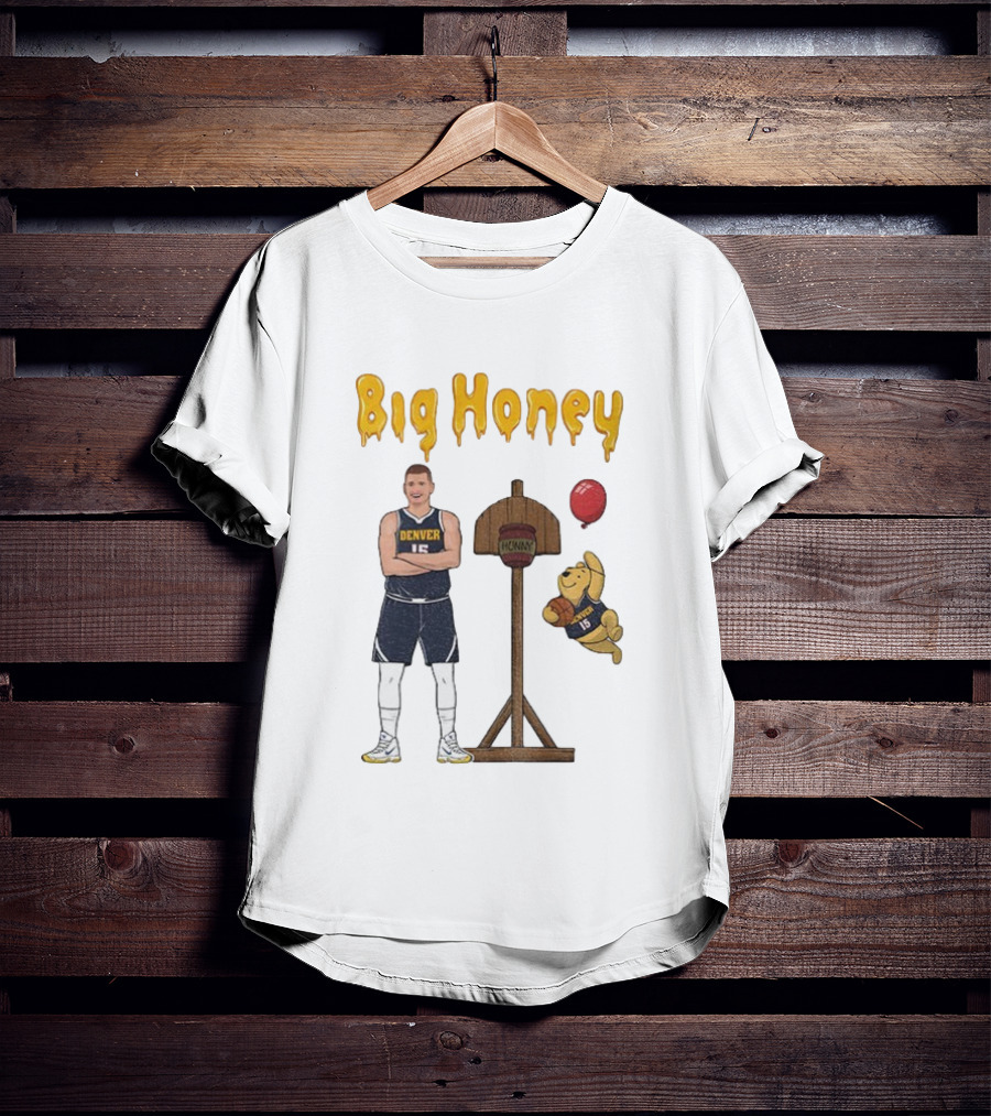 Big Honey Nikola Jokic Denver Nuggets NBA 15 Cartoon Crossover T-Shirt