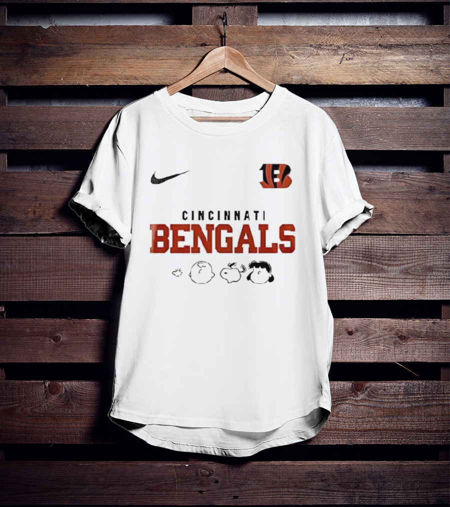 Cincinnati Bengals Nike Peanuts Abbey Road Cartoon Collaboration T-Shirt