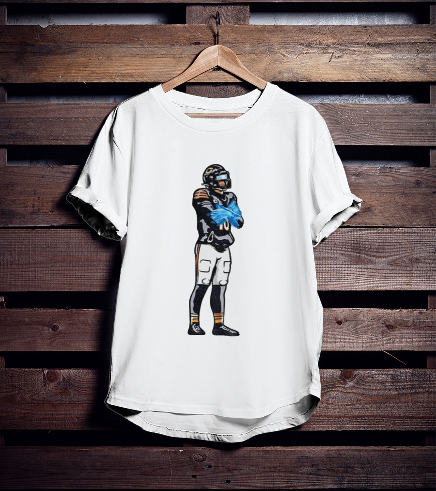 Caleb Williams Iceman #18 Ice Gloves Football Player Crossing Arms Black And Orange Jersey T-Shirt
